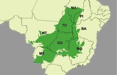 Mapa do Cerrado brasileiro