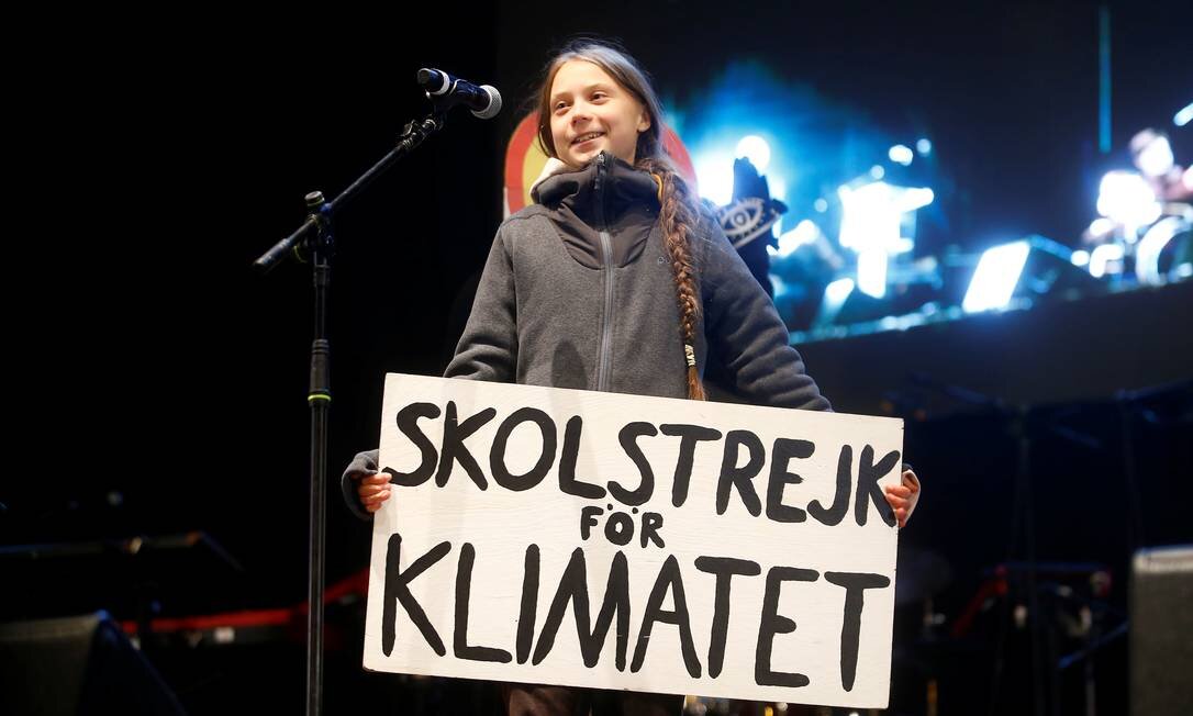 Greta Thunberg luta contra as mudanças climáticas