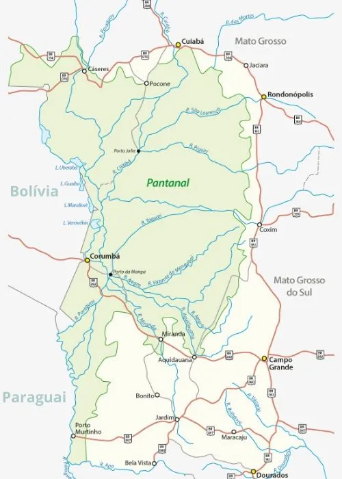 Localização da Reserva da Biosfera do Pantanal