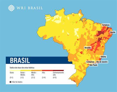 Mapa da crise hídrica no Brasil