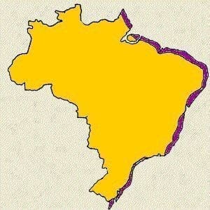 mapa das restingas no Brasil