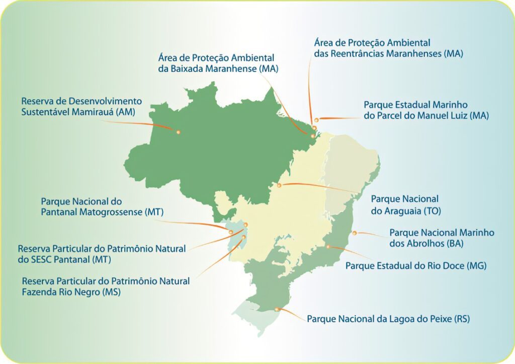 Algumas áreas protegidas no Brasil