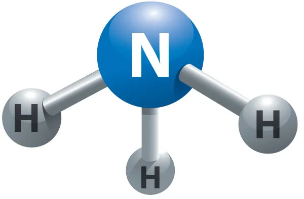 Molécula química da amônia