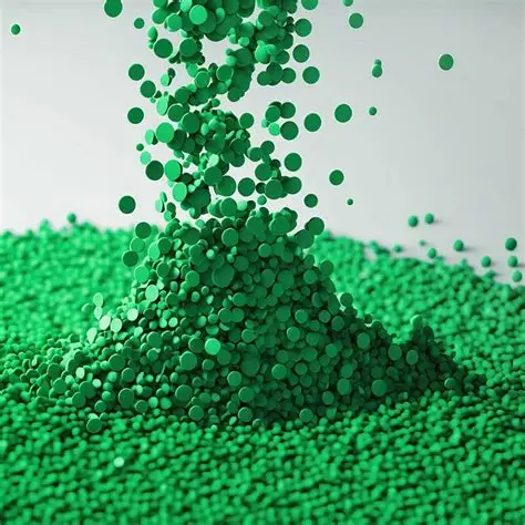 Como que caindo do céu, polímeros sustentáveis verdes se amontoam