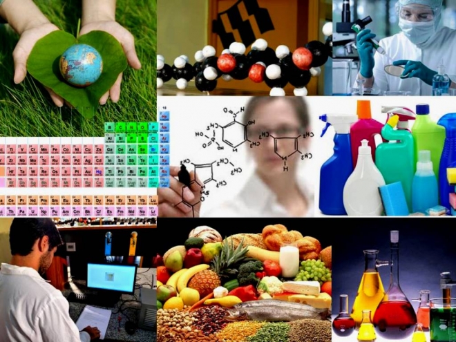 Mosaico de imagens com uma cientista ao centro demonstram as biotecnologias para divulgação científica