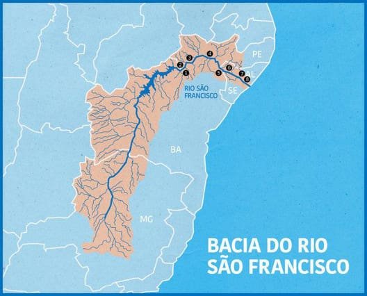 Mapa da Bacia do São Francisco