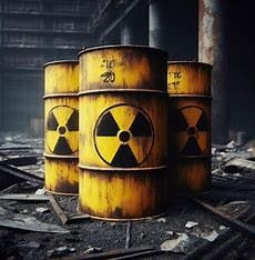 Tambores de resíduos nucleares
