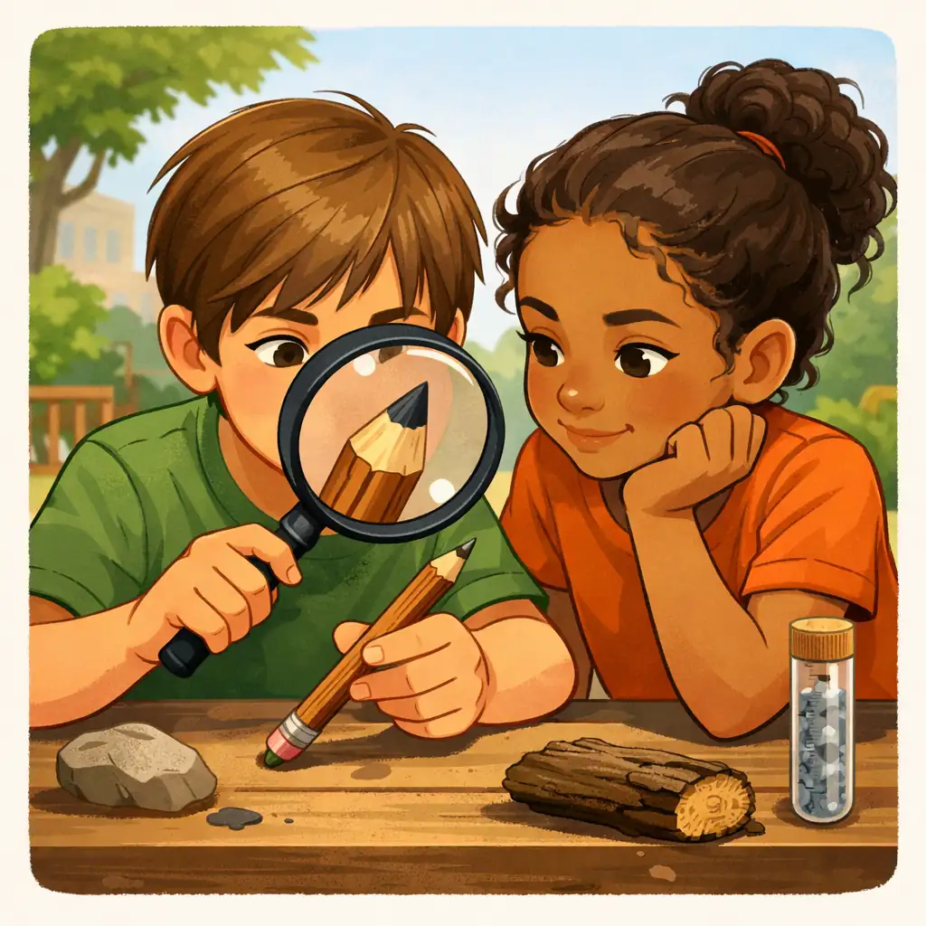 Estudantes de 11 a 12 anos em observação sobre: Do que as coisas são feitas?