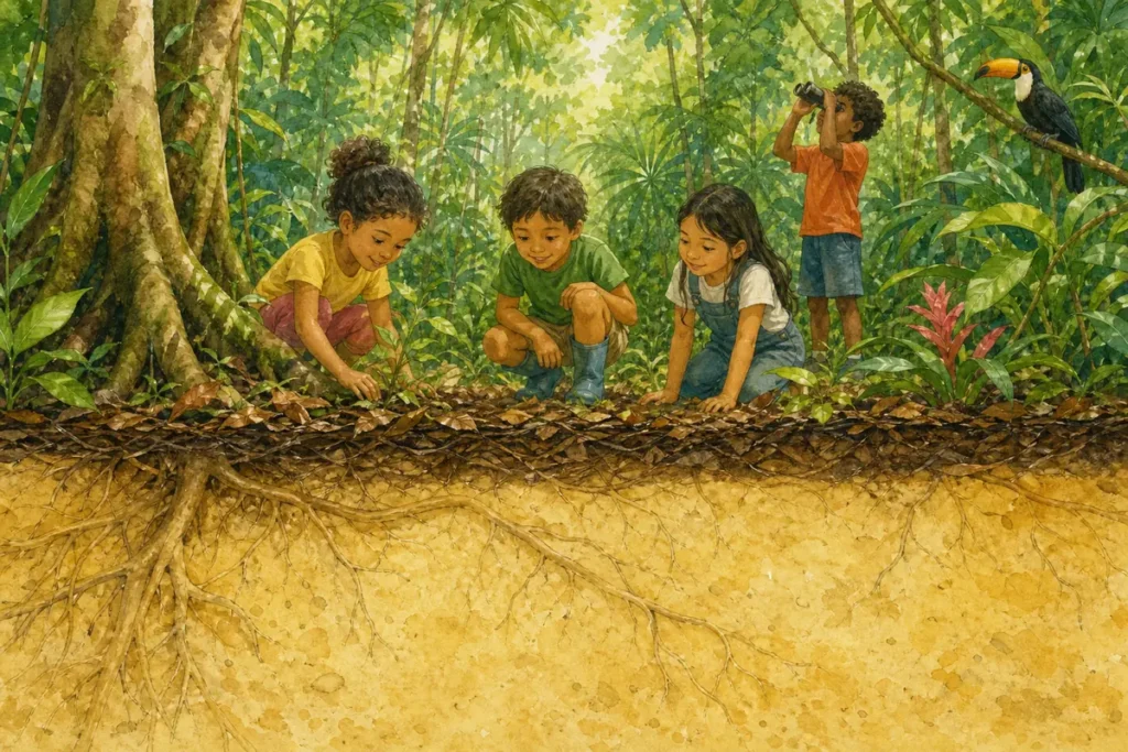 Por que o solo da Amazônia é pobre se a floresta é tão rica: floresta exuberante sobre solo claro e pobre